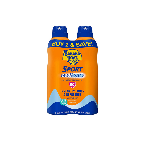 Banana Boat Sport Performance Cool Zone, 6 onzas (paquete de 2)