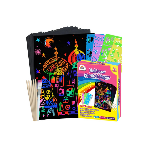 ZMLM 60 Pcs Scratch Paper Art Set