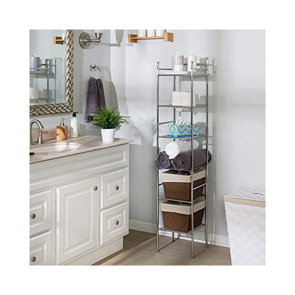 HoneyCanDo 6 Tier Metal Tower Bathroom Shelf PzDeals