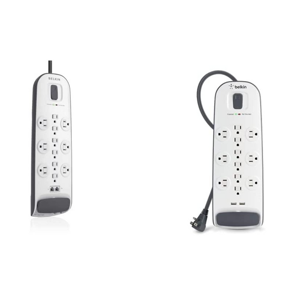 Protector contra sobretensiones para regleta de alimentación Belkin, blanco y protector contra sobretensiones para regleta de alimentación USB