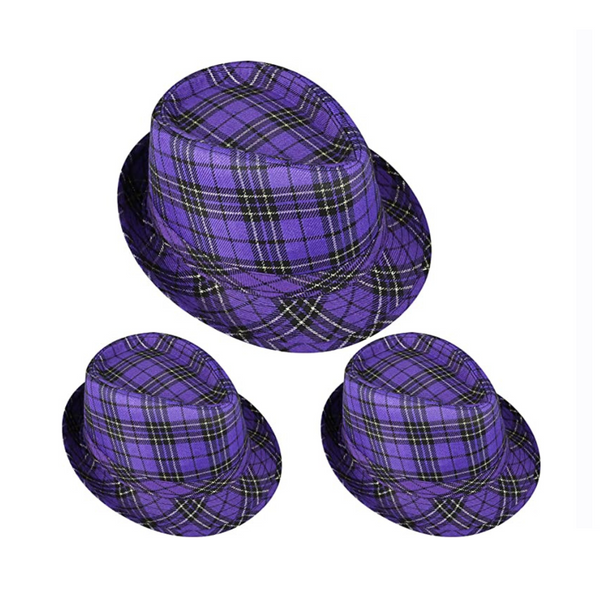 3 Purple Fedora Hats