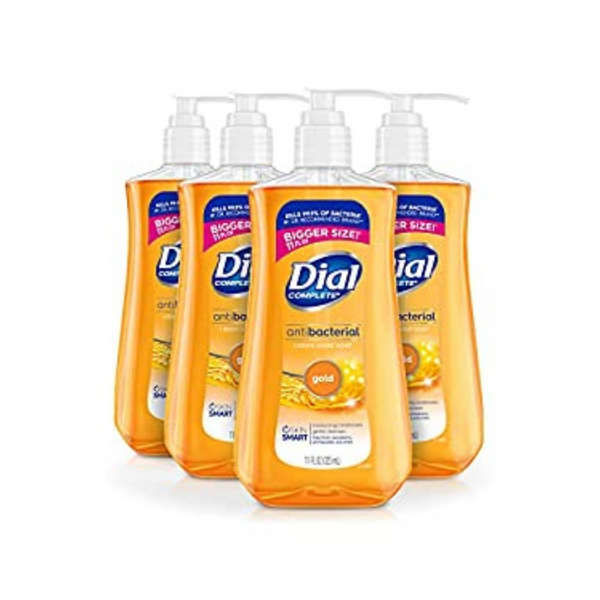 4 botellas de jabón líquido para manos antibacteriano Dial Complete