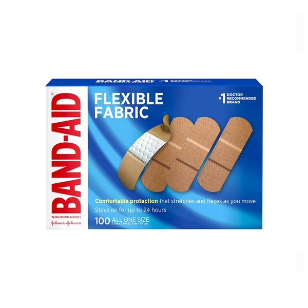 100 vendajes adhesivos de tela flexible Band-Aid