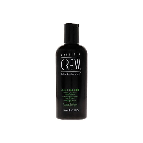 3.3oz American Crew Men's 3-in-1 Shampoo, Conditioner & Body Wash (Tea Tree Scent)