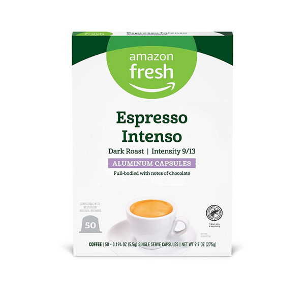 50 cápsulas de espresso Nespresso Amazon Fresh de tostado medio u oscuro