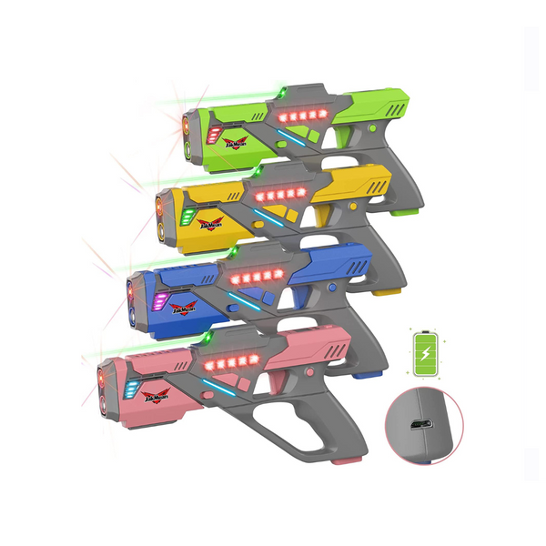 Juego de 4 pistolas láser recargables