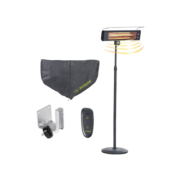 Sun Joe 5,118 BTU Calentador infrarrojo eléctrico resistente al agua con control remoto para interiores y exteriores