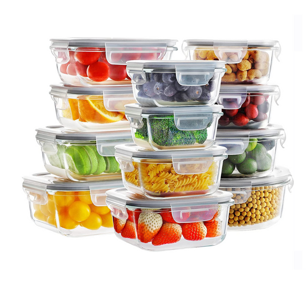Recipientes de vidrio para preparación de comidas de 24 piezas