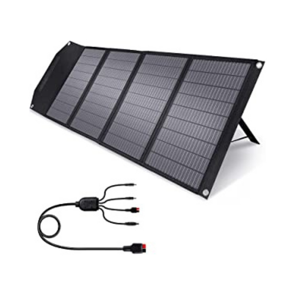 ROCKPALS Panel solar plegable mejorado de 100 W con soporte