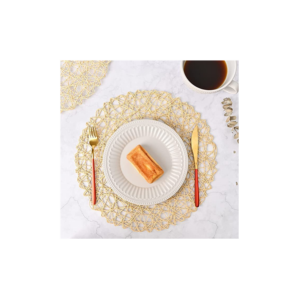 Set of 12 Large Round Hollow-Out Table Mat