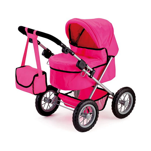 Bayer Design Dolls: Trendy Pram Hot Pink With Shoulder Bag