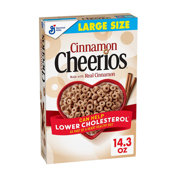 Caja de 14.3 oz de cereal de desayuno Cheerios con canela