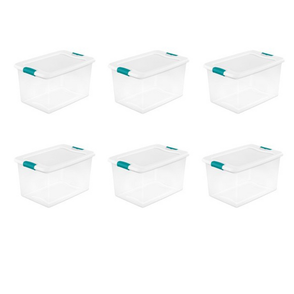 Juego de 6 Sterilite 64 Qt. Cajas con pestillo