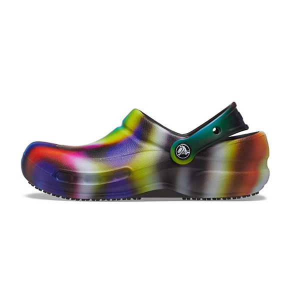 Crocs Men's and Women's Bistro Graphic Clog (Neon Tie Dye)