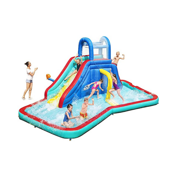 Bestway H2OGO! Waterfall Waves Mega Water Park | Inflatable Slide and Pool Fits Up to 6 Children