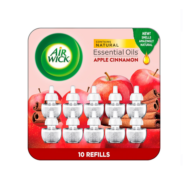 10 recambios Air Wick Plug In de aceite perfumado, manzana y canela