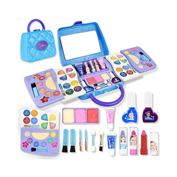 SOLLASY Kit de maquillaje para niños para niña, juego de maquillaje Frozen para niños pequeños, regalos de cumpleaños de juguete