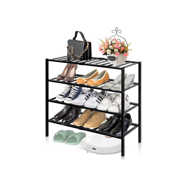 Allinside Bamboo Shoe Rack, 4 Tiers Shoe Storage Organizer