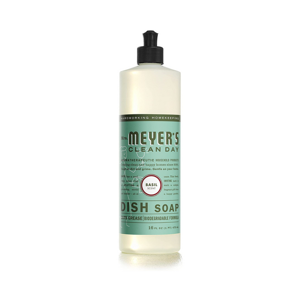2 Bottles of Mrs. Meyer’s Liquid Dish Soap, Biodegradable Formula, Basil