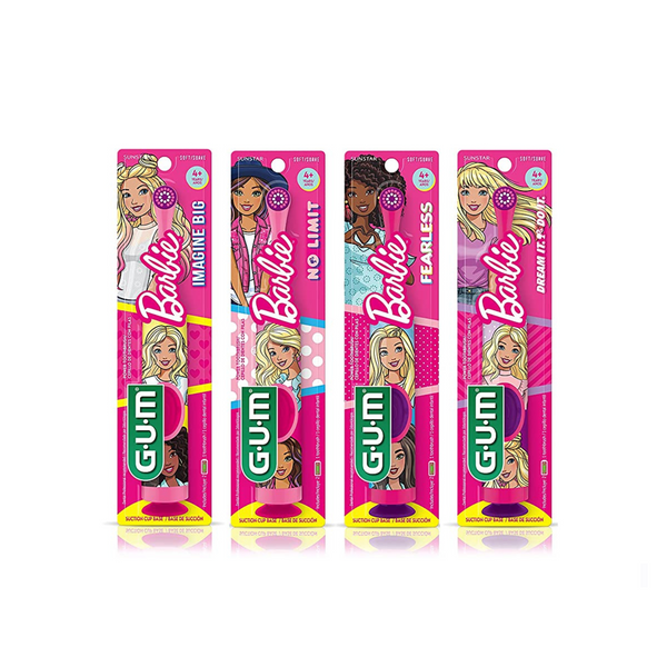 4 GUM Barbie Kids Power Electric Toothbrushes