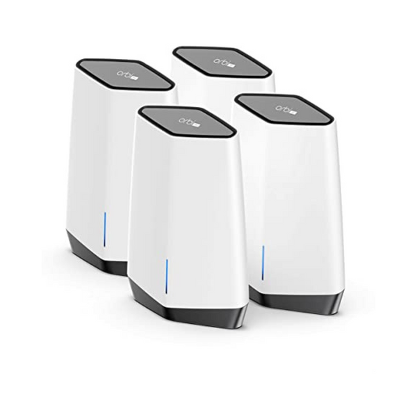 Enrutador con sistema de malla de tres bandas Netgear Orbi Pro WiFi 6 con 3 extensores satelitales