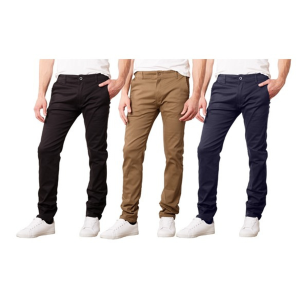 Pack of 2 Super Stretch Slim Fitting Chino Pants