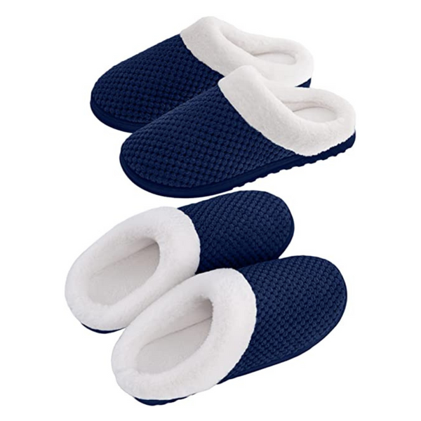 2 Pairs Of Cozy Warm Women's Slippers (4 Colors)