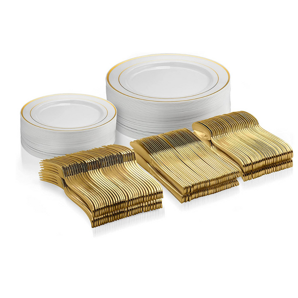 125 Piece Gold Dinnerware Set