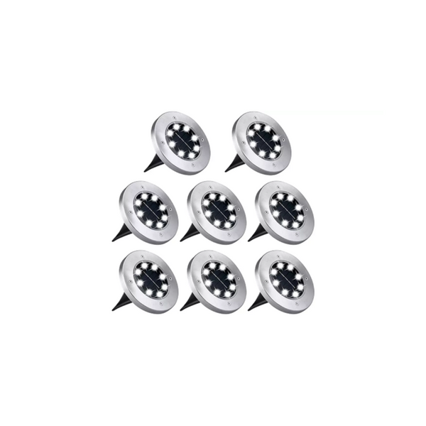 Paquete de 8 luces solares LED impermeables para exteriores Hakol