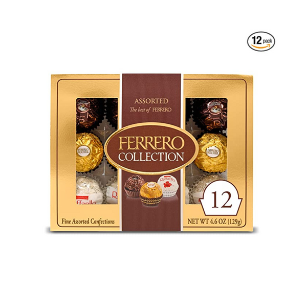 12-Ct Ferrero Collection Premium Gourmet Assorted Hazelnut Milk Chocolate