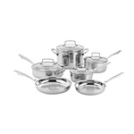 Cuisinart TPS-10 Professional Performance Tri-Ply 10-Piece Classic Cookware Set