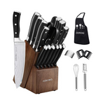 21-Piece High Carbon Stainless Steel Professional Chef Knife Block Set