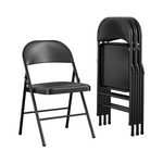 4 Pack of Cosco Vinyl Folding Chairs Black