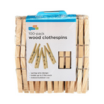 Wood Clothespins with Spring, 24-Pack, 3.3-inches