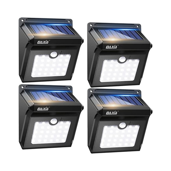 Paquete de 4 luces solares para exteriores con sensor de movimiento