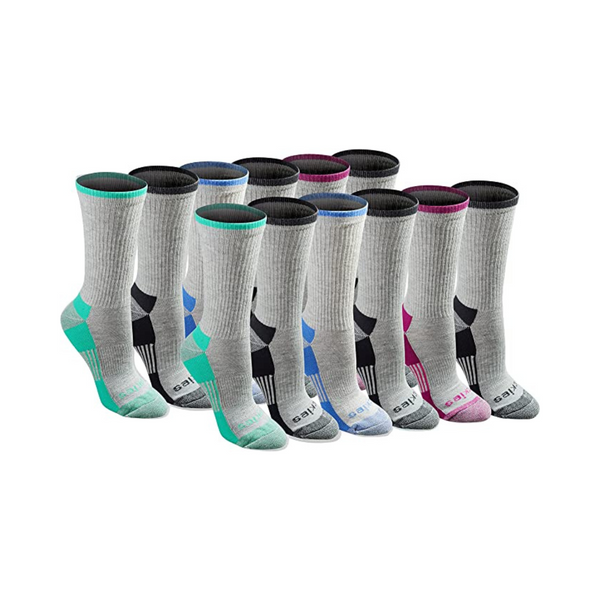 12 Pairs of Dickies Women’s Dritech Advanced Moisture Wicking Crew Sock