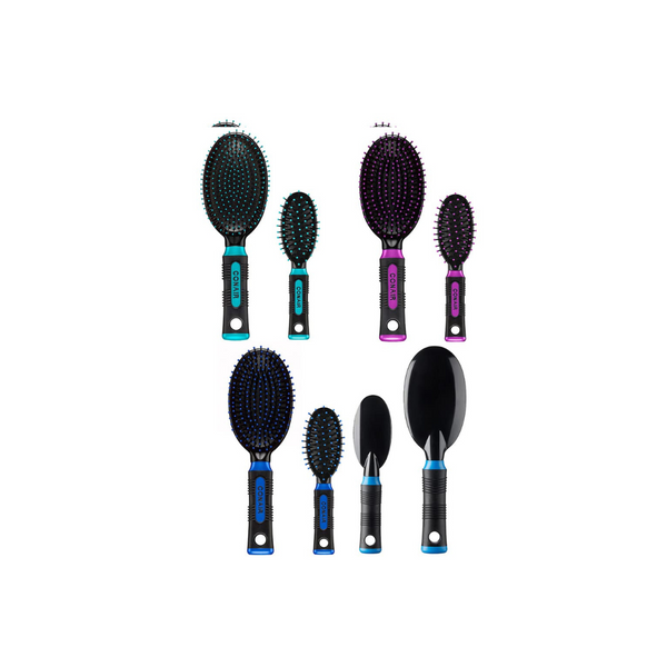2 cepillos para el cabello de viaje Conair y 2 cepillos para el cabello de tamaño completo