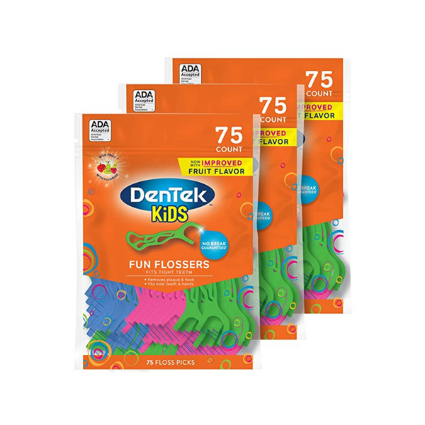 3 Packs of 75-Ct DenTek Kids Fun Flossers