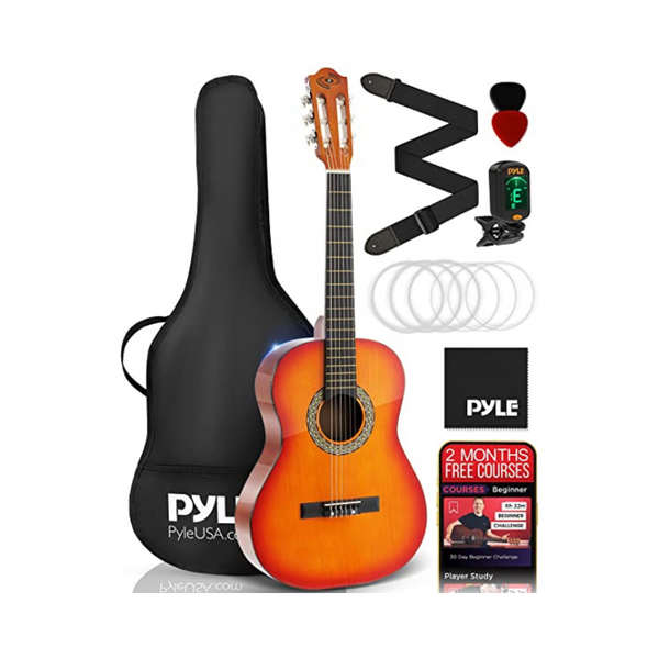 Kit de guitarra acústica Pyle Classical 3/4 Junior tamaño 36 ″