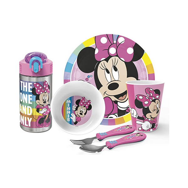 Zak Designs Disney Minnie Mouse Juego de vajilla de 6 piezas