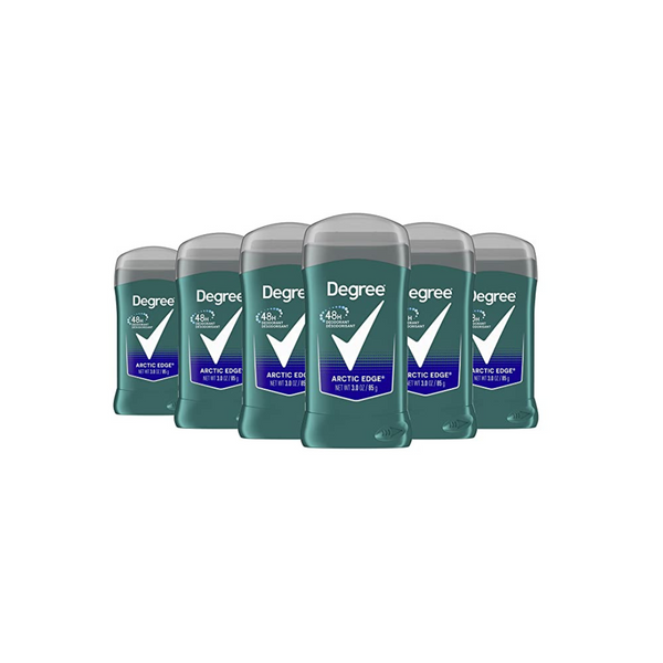 Desodorante original Degree Men Protección contra olores de 48 horas Desodorante Arctic Edge para hombres 3 oz, paquete de 6