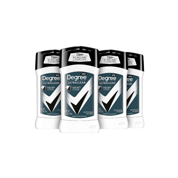 Degree Men UltraClear Antiperspirant Deodorant Black + White 4 count 72-Hour Sweat