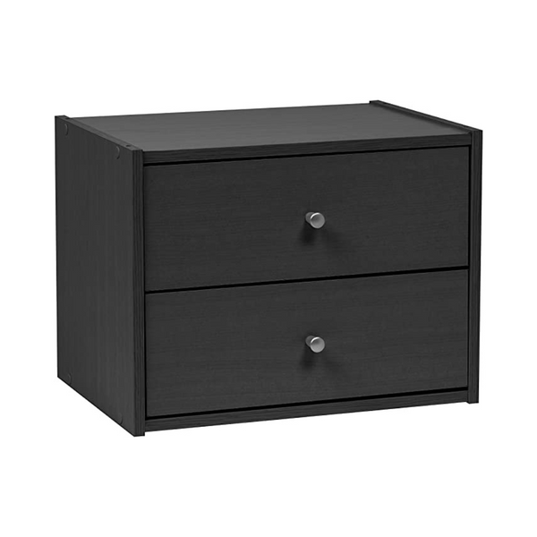 Caja de almacenamiento apilable de madera modular IRIS USA con 2 cajones