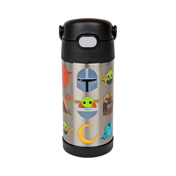THERMOS FUNTAINER Botella de paja para niños con aislamiento al vacío de acero inoxidable