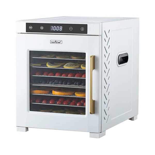 NutriChef Premium Machine-Deshidratador de acero inoxidable de 900 vatios y 10 estantes