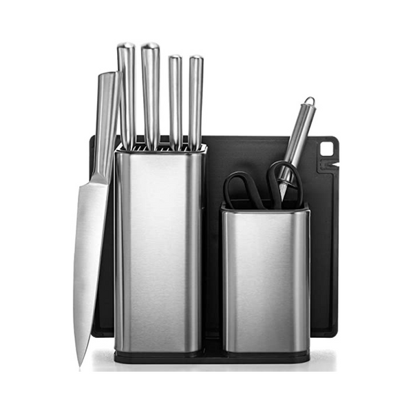 10-Piece Stainless-Steel Kitchen Knife Set With Utensil Holder