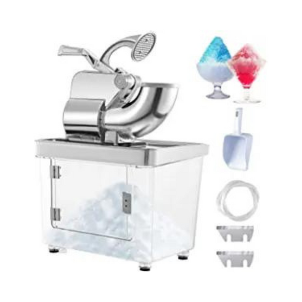 VEVOR 110V Commercial Ice Crusher Snow Cone Machine with Dual Blades