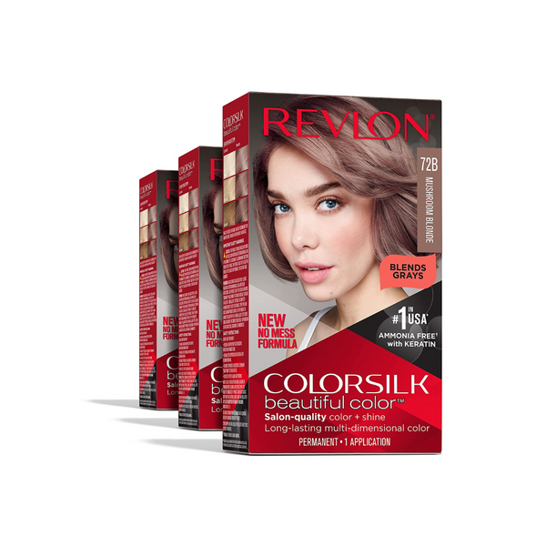 3-Pack Revlon ColorSilk Permanent Hair Color Dye (various colors)