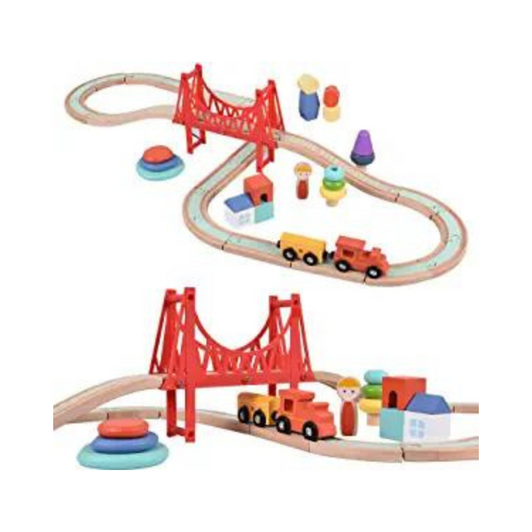 Giant Bean Sky City Wooden Train Set 42 Pcs