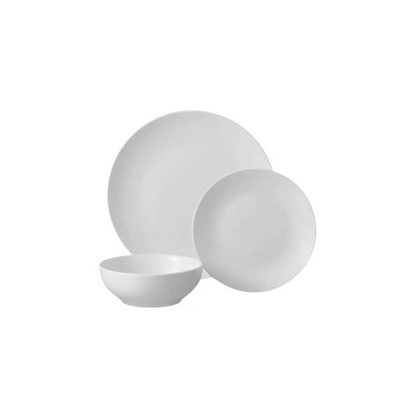 Mainstays Glazed White Stoneware Dinnerware Set, 12-Pieces